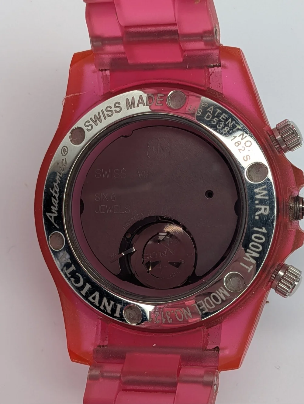 Invicta Chronograph Watch Swiss Movement Silicone Strap Diamond Bezel Pink 3121